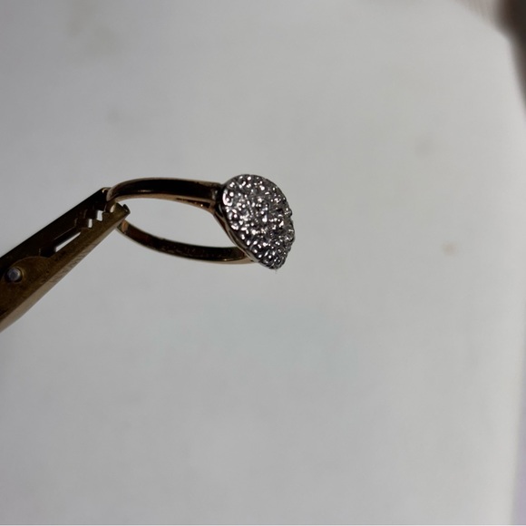 10Karat Gold Diamond Chip Mid Century Modern Ring Size 5 3/4 - Picture 6 of 8